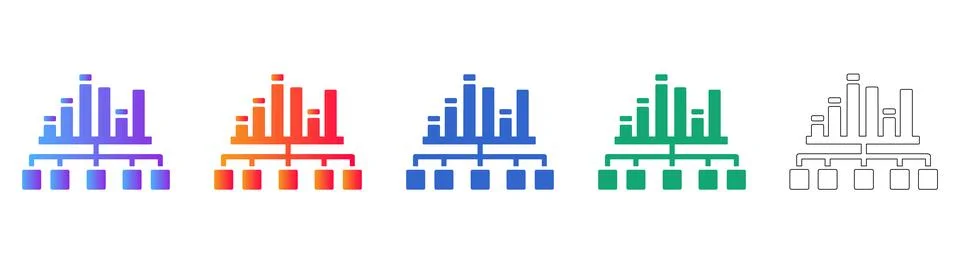 Structured Data Hierarchy Icon Set イラスト素材