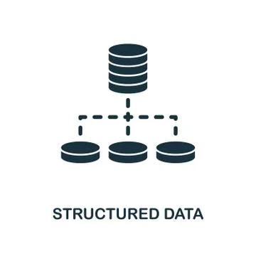 Structured Data icon. Monochrome style design from big data icon collection. UI Illustrazione stock