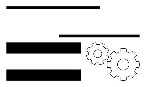 Structured Data Layout with Bars and Gears for Technical and Industrial Theme Stock Illustration