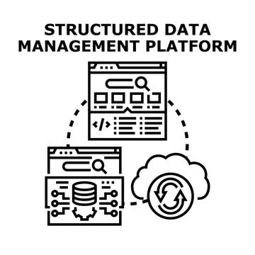 Structured data management platform for data processing Stock Illustration
