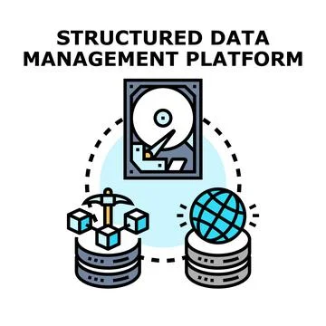 Structured data management platform for global information analytics Stock Illustration
