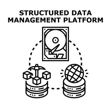 Structured data management platform for global information analytics Stock Illustration