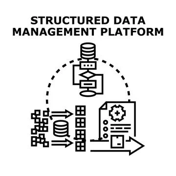 Structured data management platform for information organization Stockillustratie