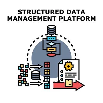 Structured data management platform for information organization 스톡 일러스트