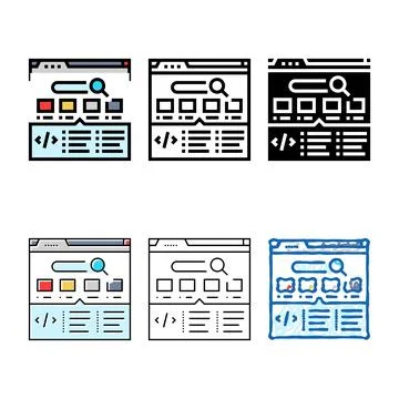 Structured data markup clean seo color icon vector イラスト素材