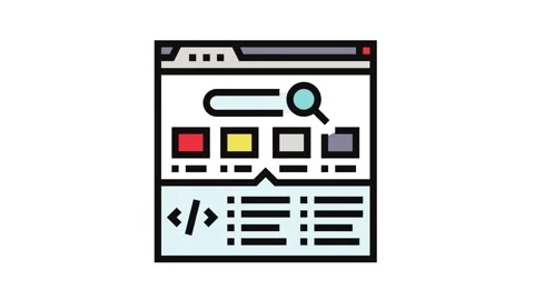 Structured data markup seo color icon animation 库存影片 326113074