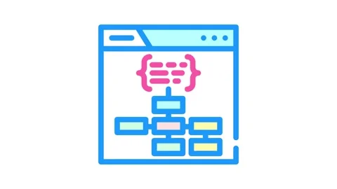 Structured data markup seo color icon animation 库存影片 327263869