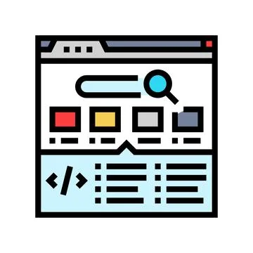 Structured data markup seo color icon vector illustration Illustrazione stock