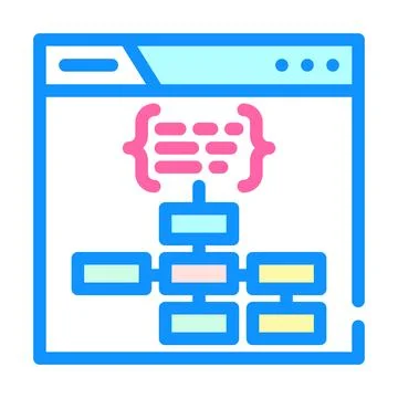 Structured data markup seo color icon vector illustration Stock Illustration