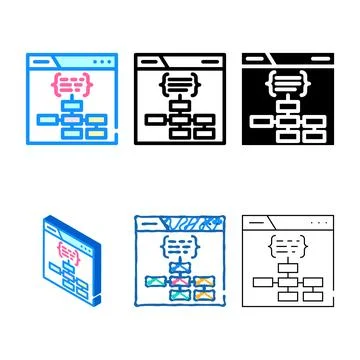 Structured data markup seo color series icon vector Stock Illustration