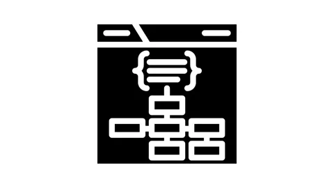 Structured data markup seo glyph icon animation 库存影片 326740451