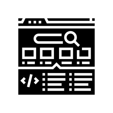 Structured data markup seo glyph icon vector illustration Illustrazione stock