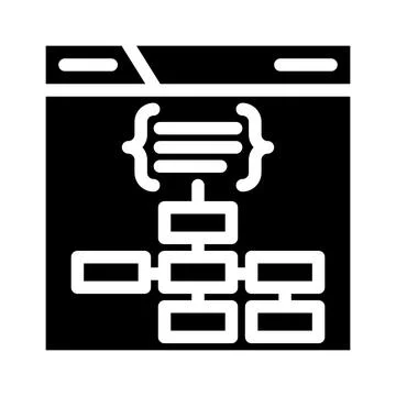 Structured data markup seo glyph icon vector illustration Illustrazione stock