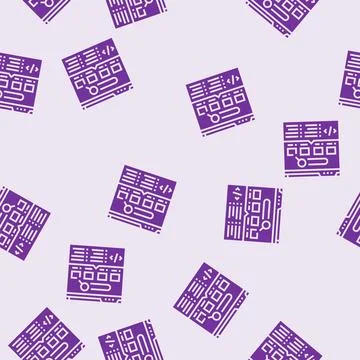 Structured data markup seo glyph seamless pattern Stock Illustration