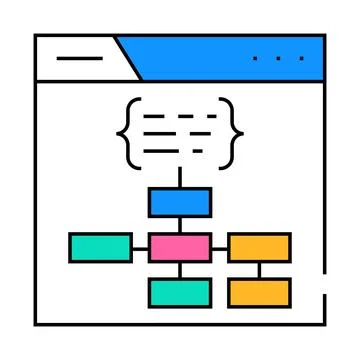 Structured data markup seo icon color illustration Stock Illustration