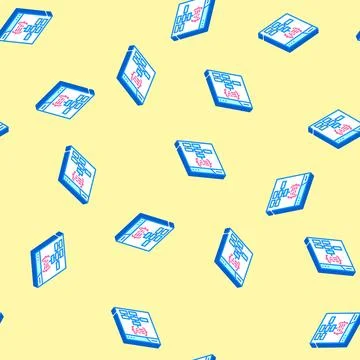 Structured data markup seo isometric icon seamless pattern Stock Illustration