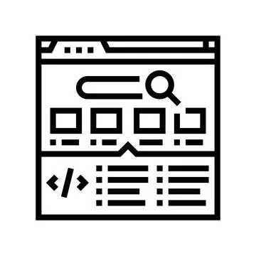 Structured data markup seo line icon vector illustration Illustrazione stock