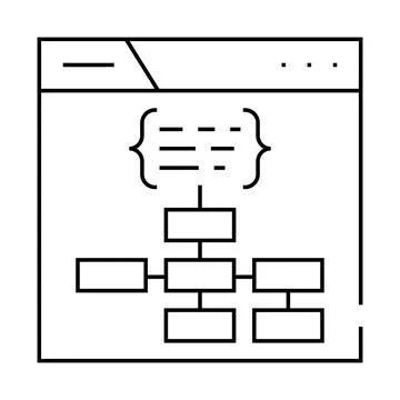 Structured data markup seo line icon vector illustration Stock Illustration