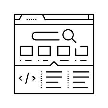 Structured data markup seo line icon vector illustration Stockillustratie