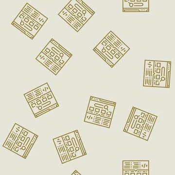 Structured data markup seo line seamless pattern Stock Illustration