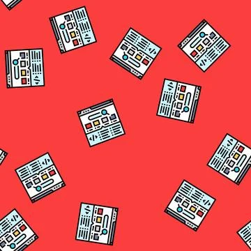 Structured data markup seo vector seamless pattern Stock Illustration