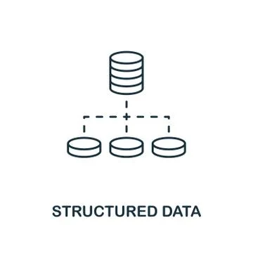 Structured Data outline icon. Thin line style from big data icons collection Stock Illustration