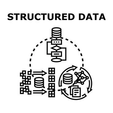 Structured data processing and organization concept イラスト素材
