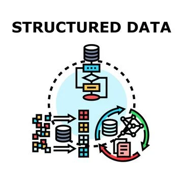 Structured data processing and organization concept 库存插图