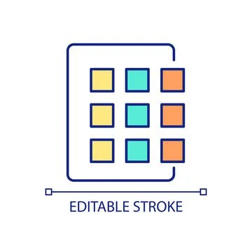 Structured data RGB color icon Stock Illustration
