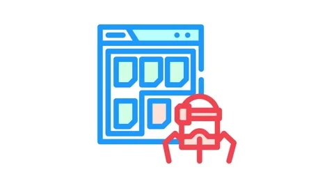 Structured data seo color icon animation 库存影片 327263863