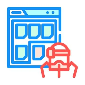 Structured data seo color icon vector illustration Stock Illustration