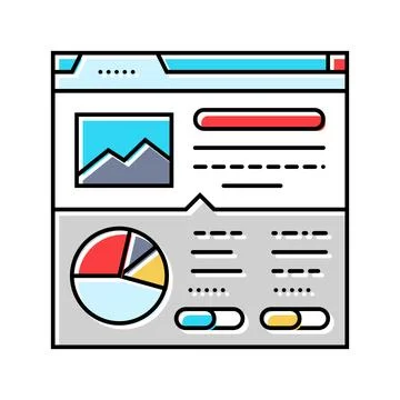 Structured data seo color icon vector illustration イラスト素材