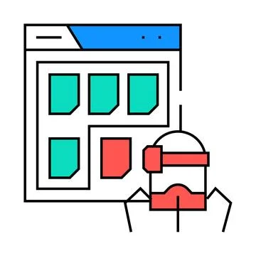 Structured data seo icon color illustration Illustrazione stock