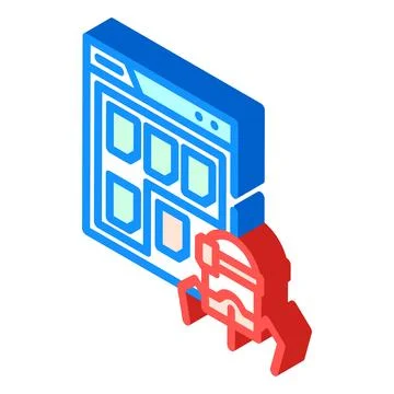 Structured data seo isometric icon vector illustration Stock Illustration