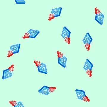 Structured data seo isometric icon seamless pattern Stock Illustration