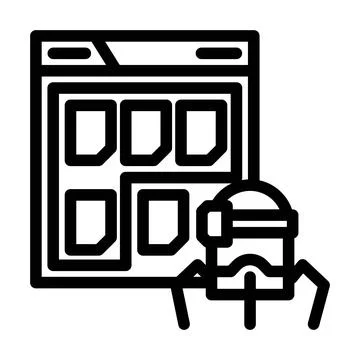 Structured data seo line icon vector illustration Stock Illustration