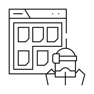 Structured data seo line icon vector illustration Illustrazione stock