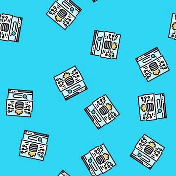 Structured data seo vector seamless pattern Stock Illustration