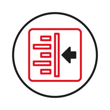 Structured data transfer process indication with arrow pointing inwards for.. Stock Illustration