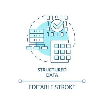 Structured data turquoise concept icon Stock Illustration