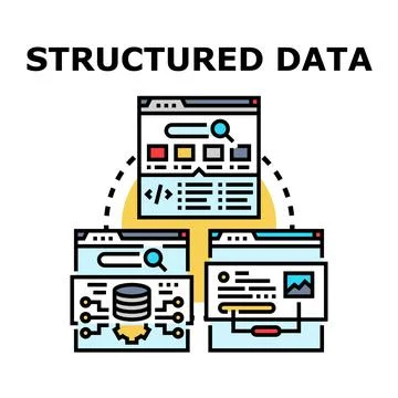Structured data web technologies optimizing search engine indexing Illustrazione stock