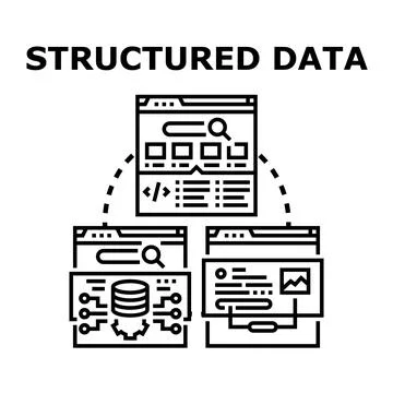 Structured data web technologies optimizing search engine indexing Illustrazione stock