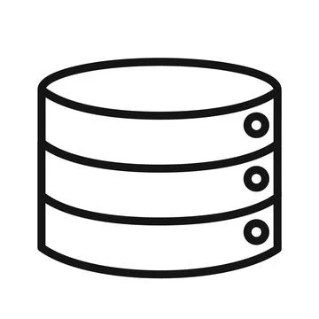 Structured Database Icon Perfect for Data Management and Storage Stock Illustration