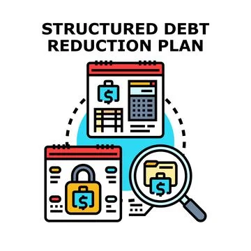 Structured debt reduction plan strategy icon concept Stock Illustration