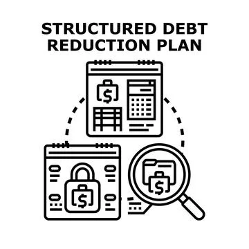 Structured debt reduction plan strategy icon concept Stock Illustration