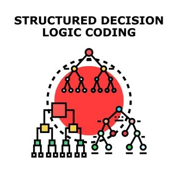 Structured decision logic coding concept diagram Stock Illustration