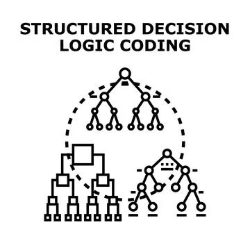 Structured decision logic coding concept diagram Stock Illustration
