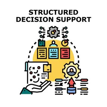 Structured decision support system for business management Illustrazione stock