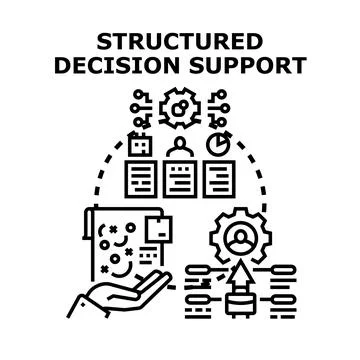 Structured decision support system for business management Stock Illustration