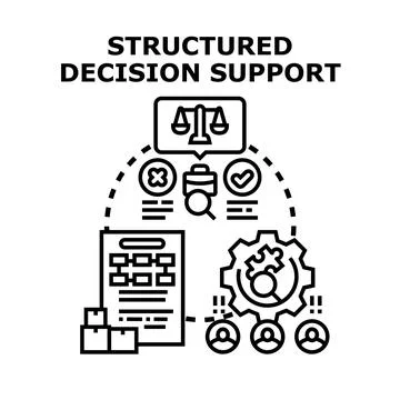 Structured decision support system processing business problems 스톡 일러스트